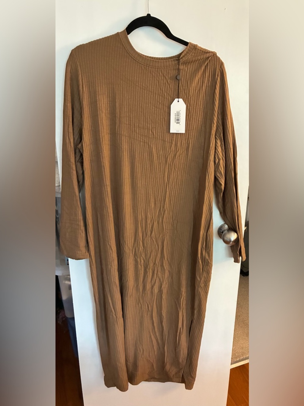 Universal Standard Long Sleeve Ribbed Dress - Brown